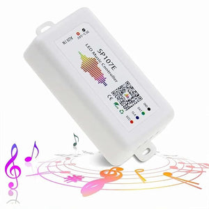 Greenleaf SP107E Bluetooth Music Controller for Pixel LED- 100+ Colors and Effects, DIY Friendly, App Control Buli-in Mic/AUX Input
